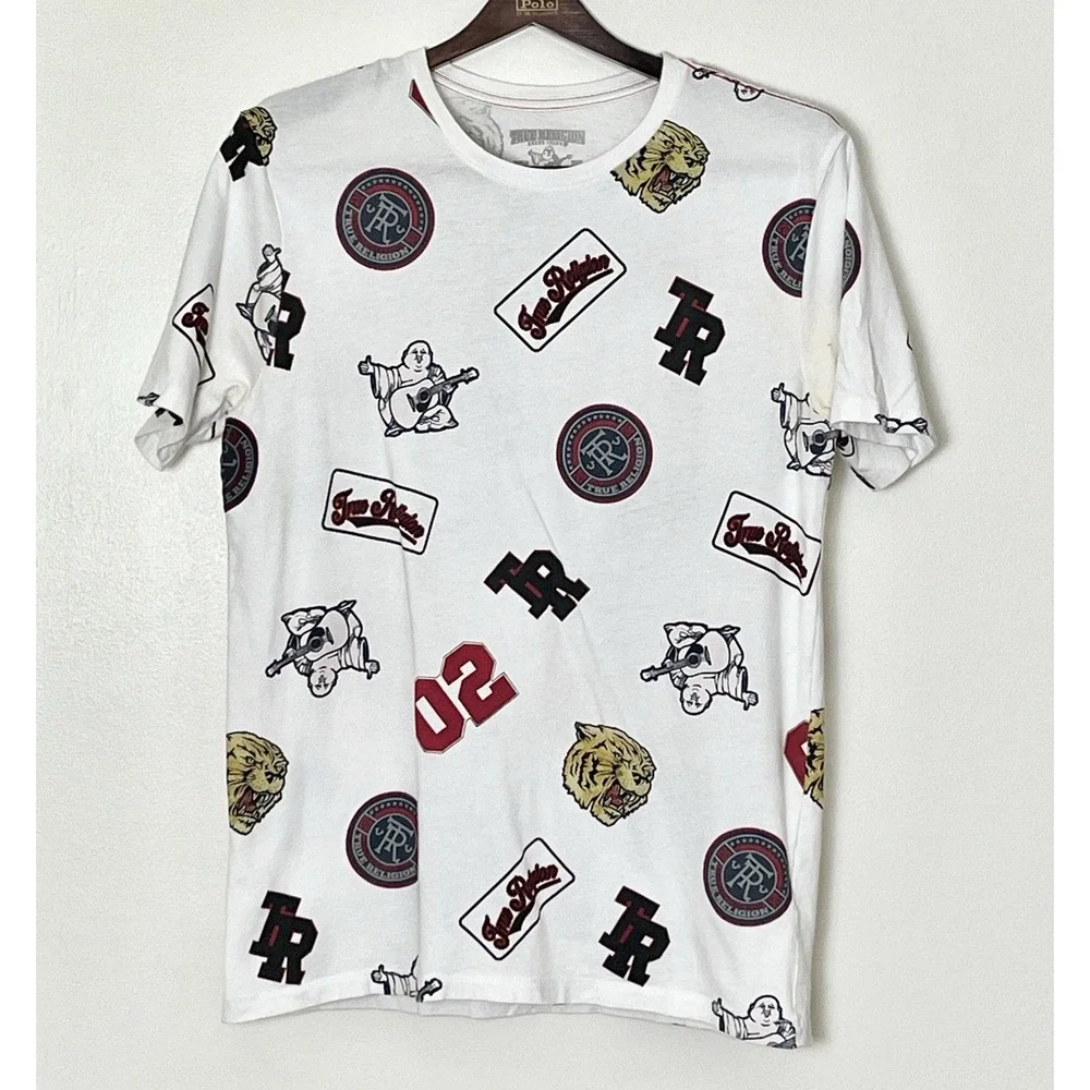 True Religion Jeans Patch T-Shirt Men's Small Hip Hop‎ Streetwear